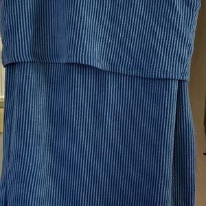 Blue Ribbed 2 piece Knit set